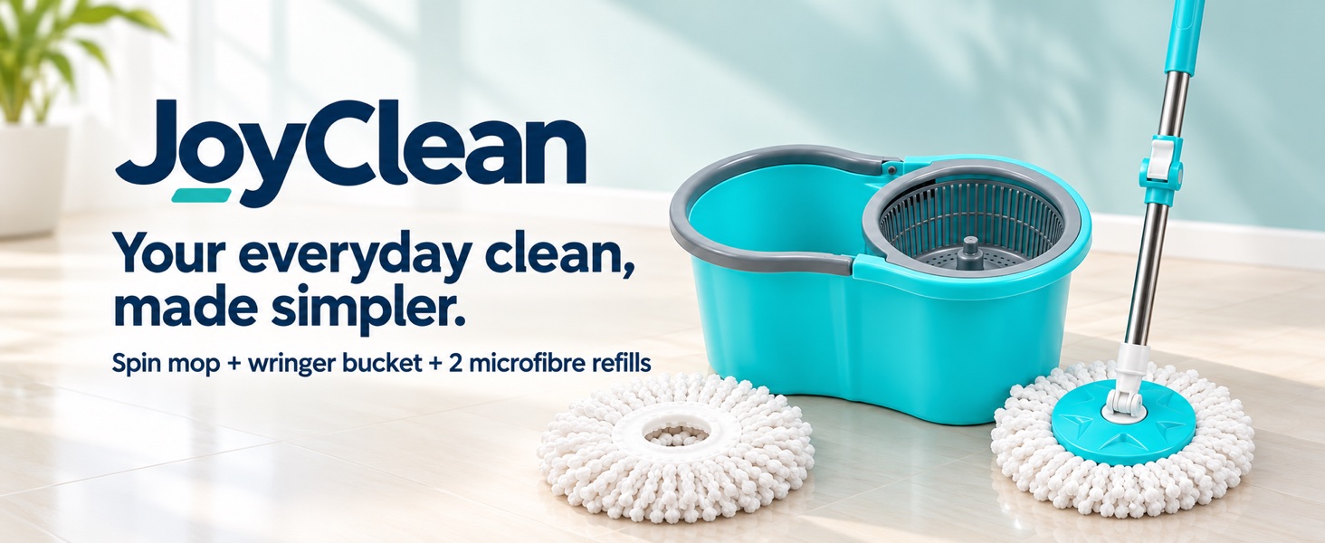 JoyClean spin mop with bucket and two refills